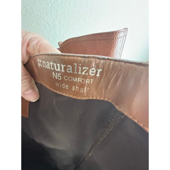 Naturalizer Johanna Brown Leather Knee High Riding Boots Wide Shaft Size 7.5 - Picture 10 of 12